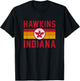 Stranger Things Hawkins Indiana 1985 Sunset Stripe Vintage T-Shirt - T-Shirt | Black