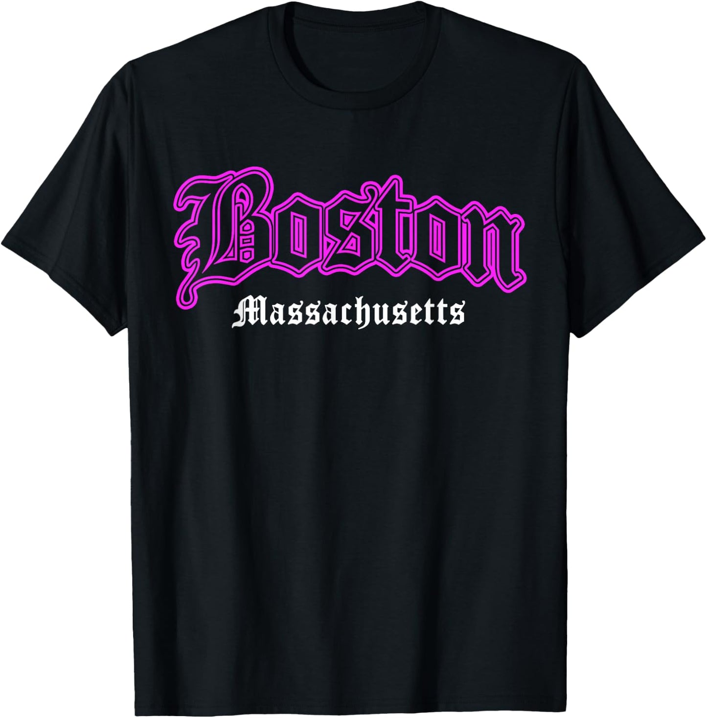 Pink Boston Massachusetts Souvenir Women T-Shirt - T-Shirt | Black