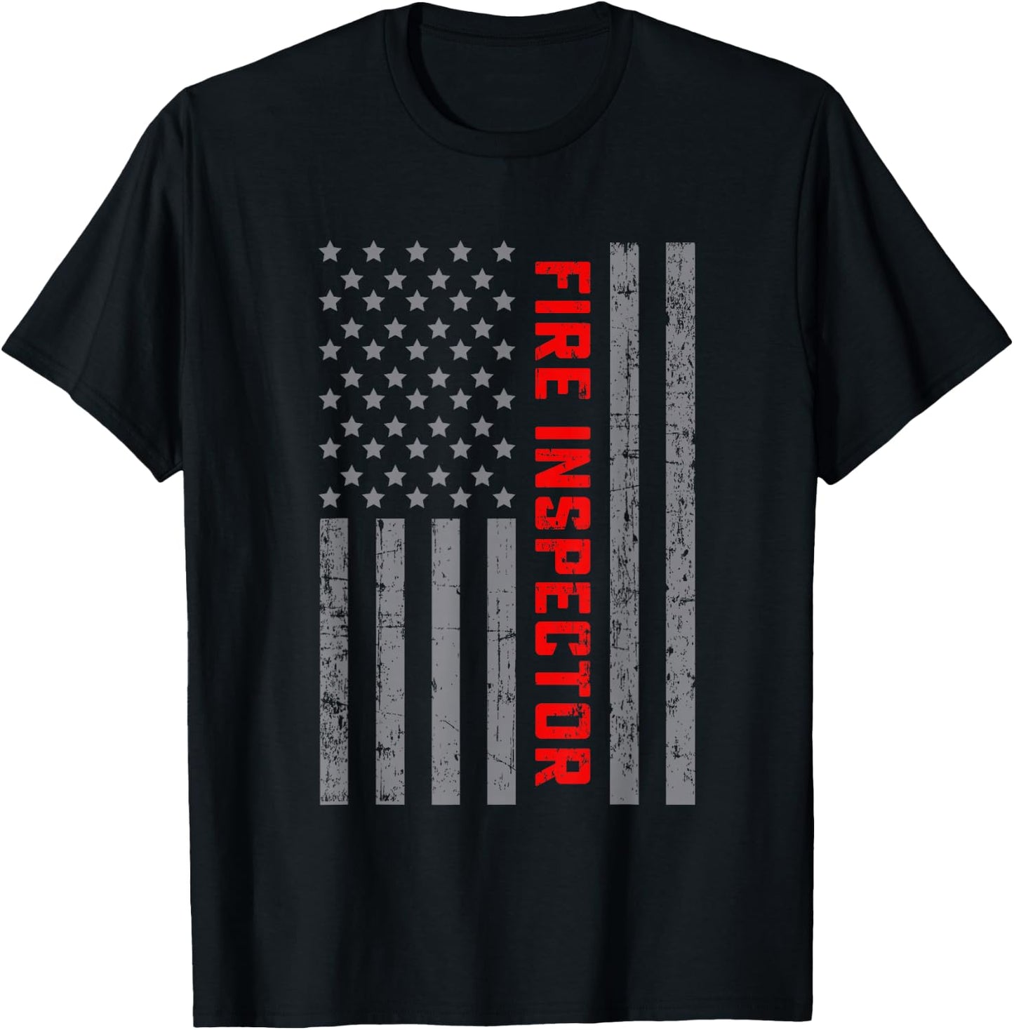 Fire Inspector Vintage US Flag Dad T-Shirt - T-Shirt | Black