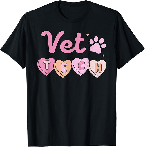 Vet Tech Valentines Day Veterinary Medicine Retro Hearts