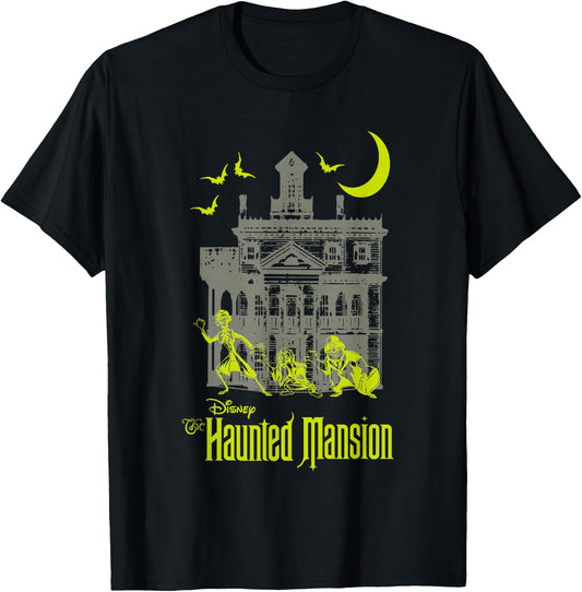 The Haunted Mansion Hitchhiking Ghosts Silhouettes Shot T-Shirt - T-Shirt | Black