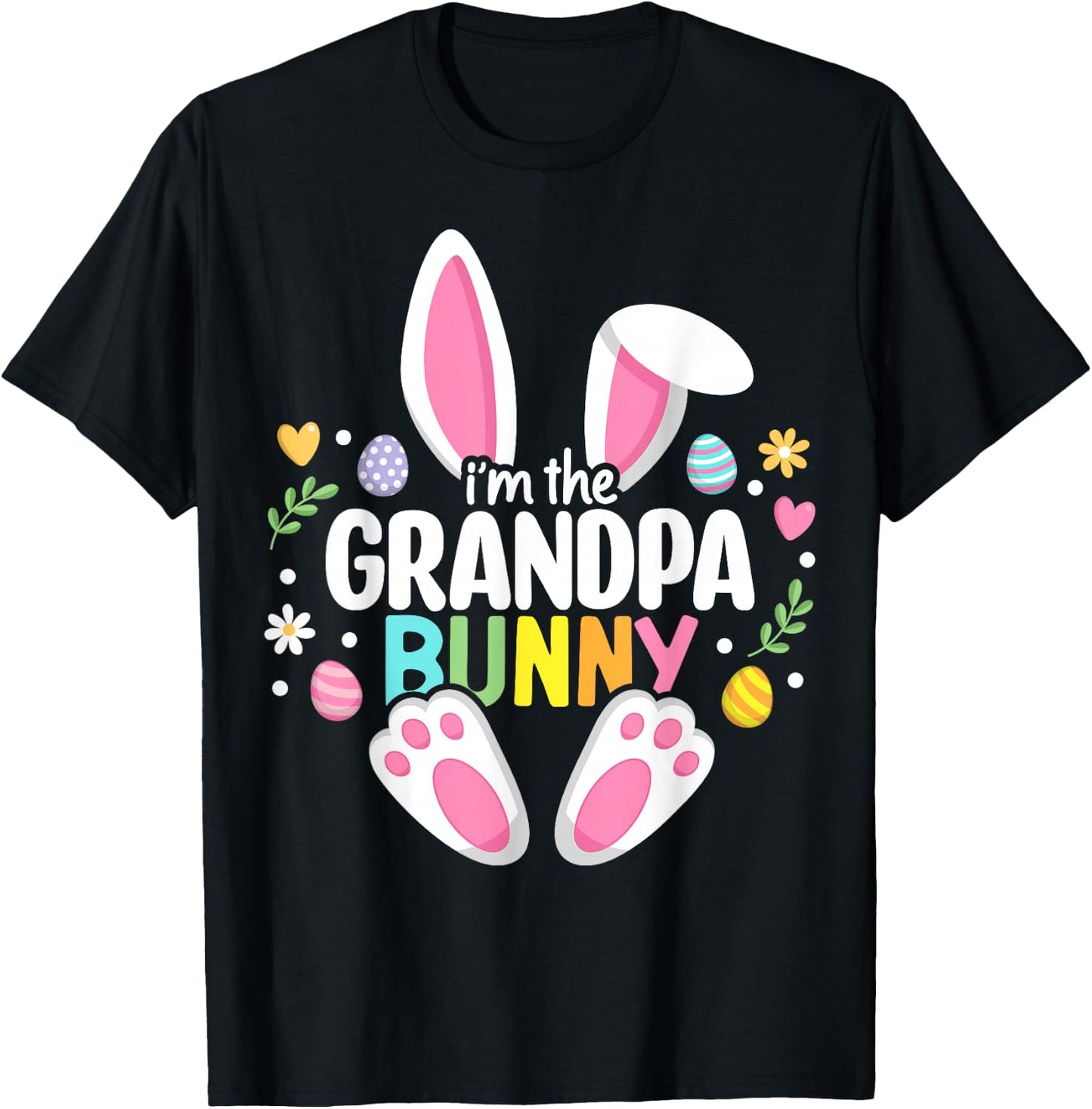 Easter Grandpa Bunny Papa Happy Easter Day Family Matching T-Shirt - T-Shirt | Black