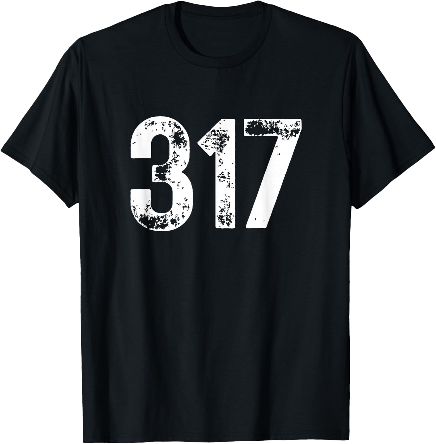 Area Code 317 Indianapolis Indiana in Three ONE Seven 317 T-Shirt - T-Shirt | Black