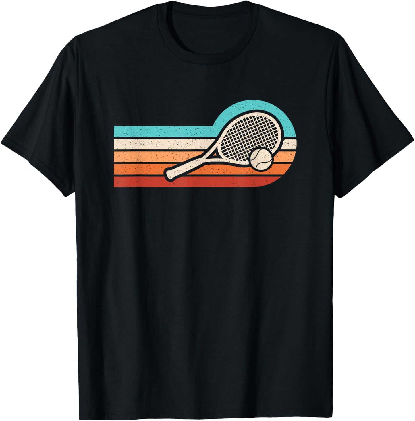 Retro Tennis Racket Tennis Ball Tennis Lover Men Women Kids T-Shirt - T-Shirt | Black