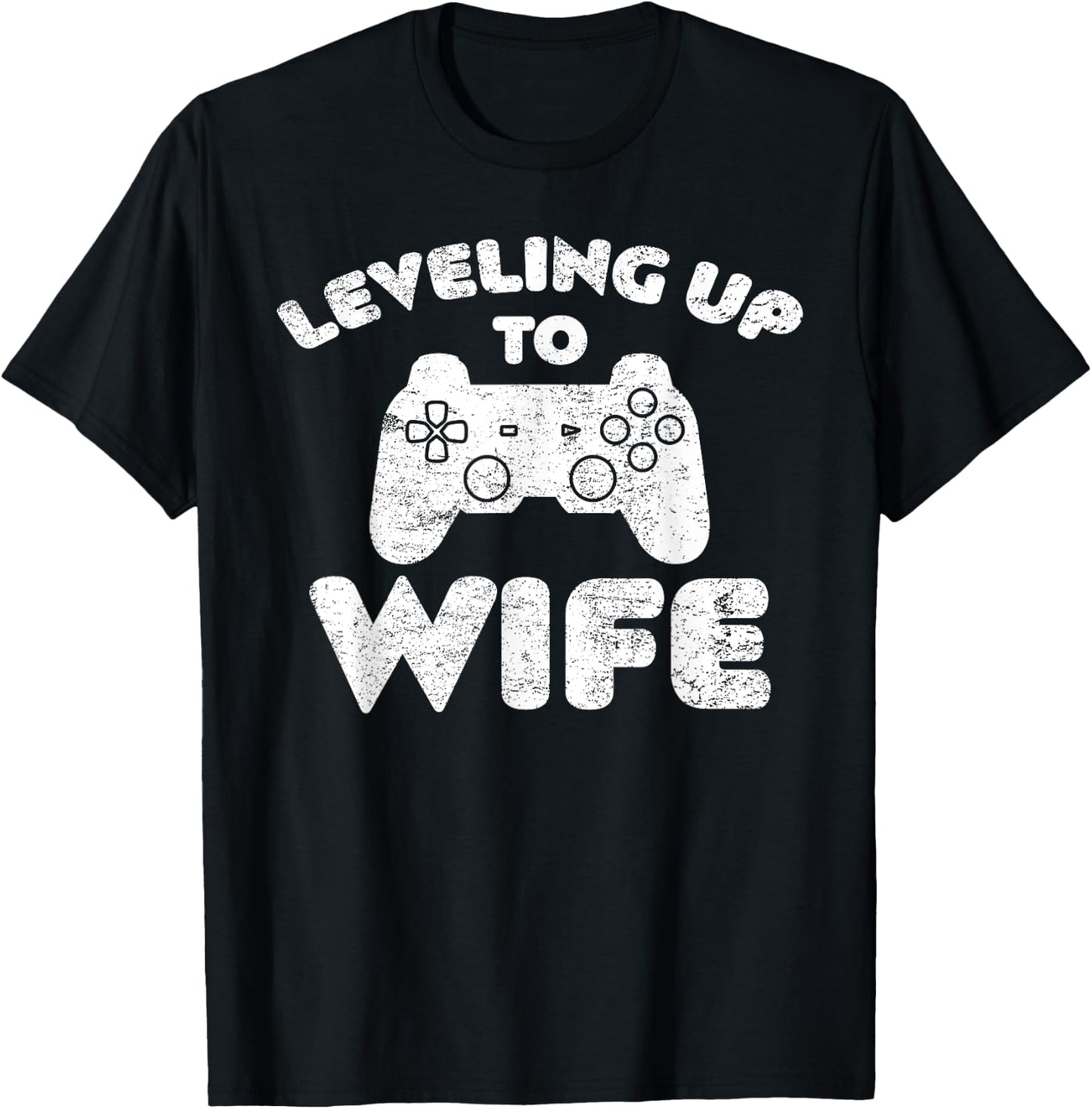 Promoted To Wife Gamer Leveling Up To Wife T-Shirt - T-Shirt | Black