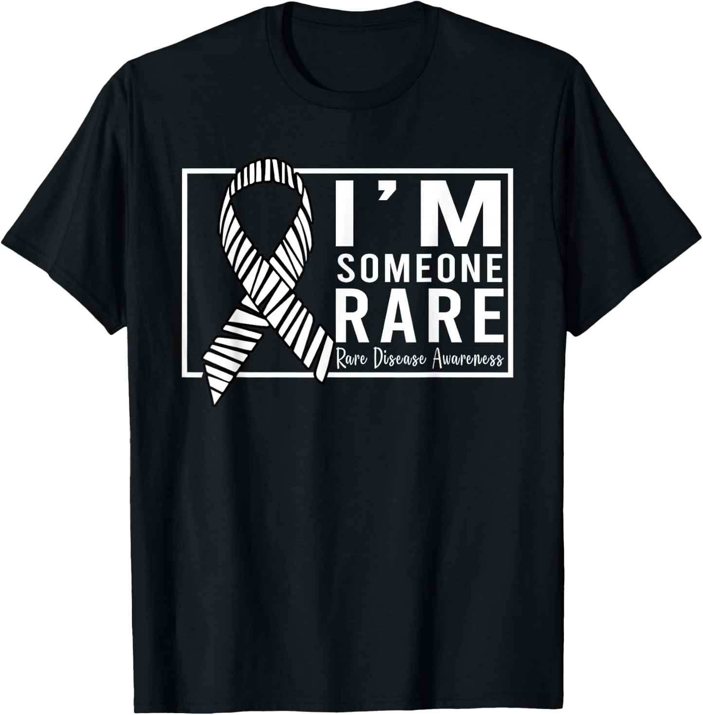 I'm Someone Rare Disease Awareness Day Zebra Ribbon T-Shirt - T-Shirt | Black