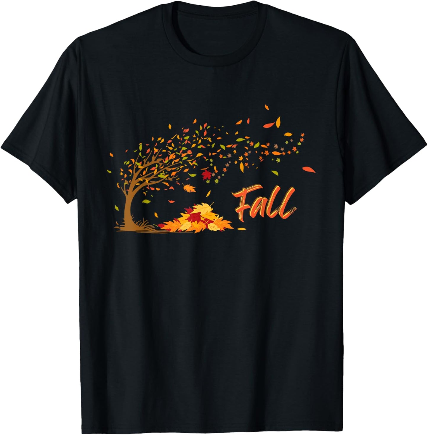 Simply Fall Leaves T-Shirt - T-Shirt | Black