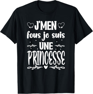 Women's Mother's Day Humour - Je suis une Princesse , Black, S T-Shirt - T-Shirt | Black