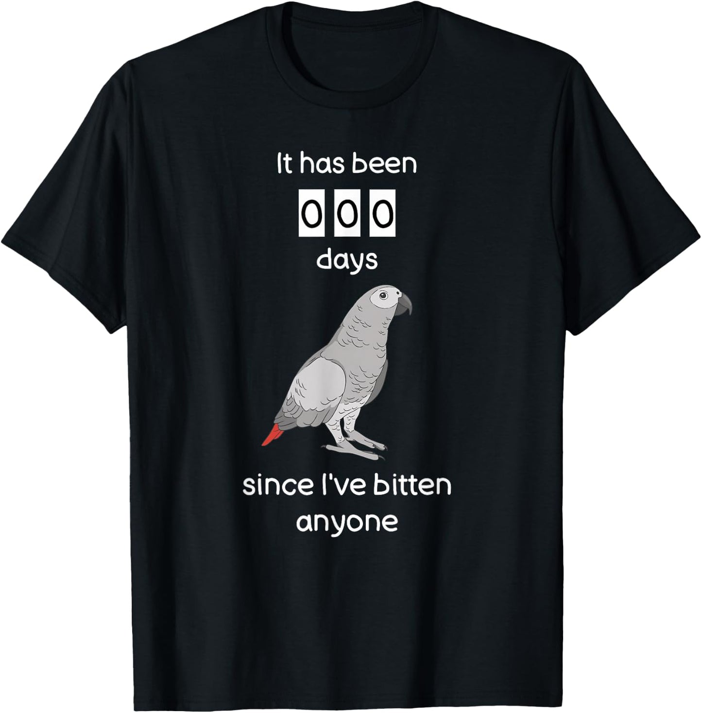 Funny African Grey Shirt Biting African Grey Parrot T-Shirt - T-Shirt | Black