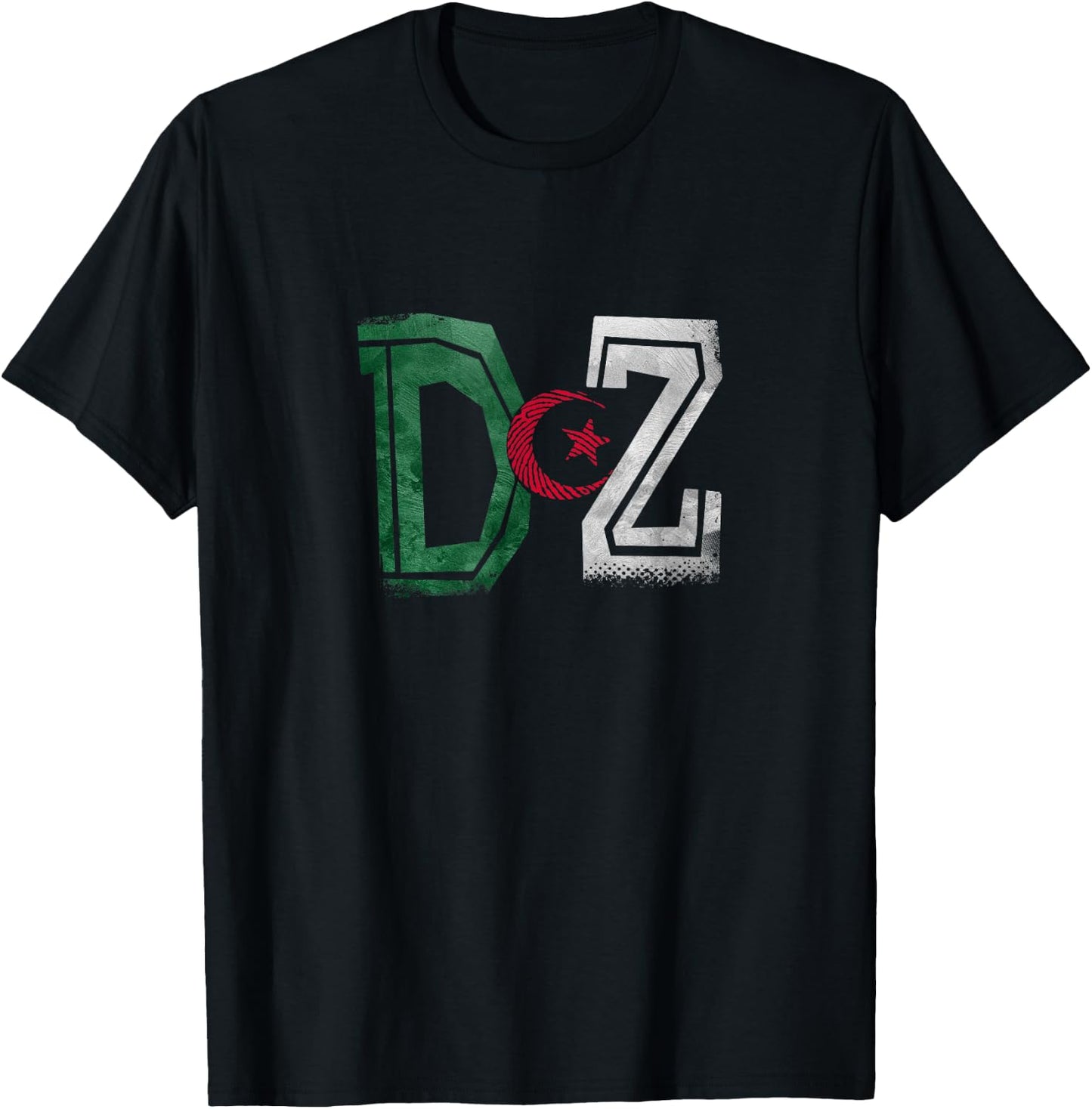 Algerian Flag Football Gift Jersey Dz , Black, S T-Shirt - T-Shirt | Black