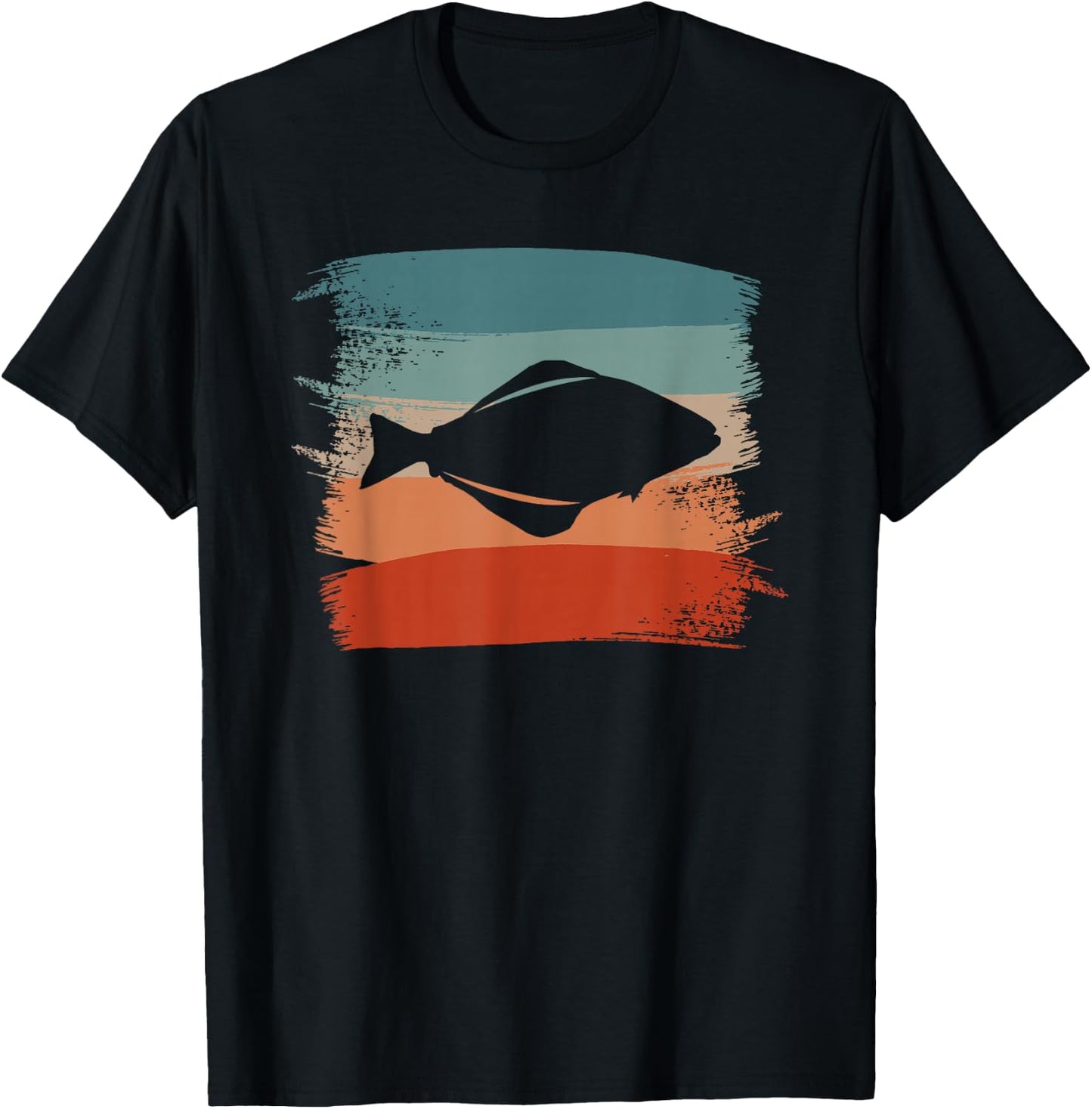 Retro Vintage Heilbutt Heilbutt T-Shirt - T-Shirt | Black