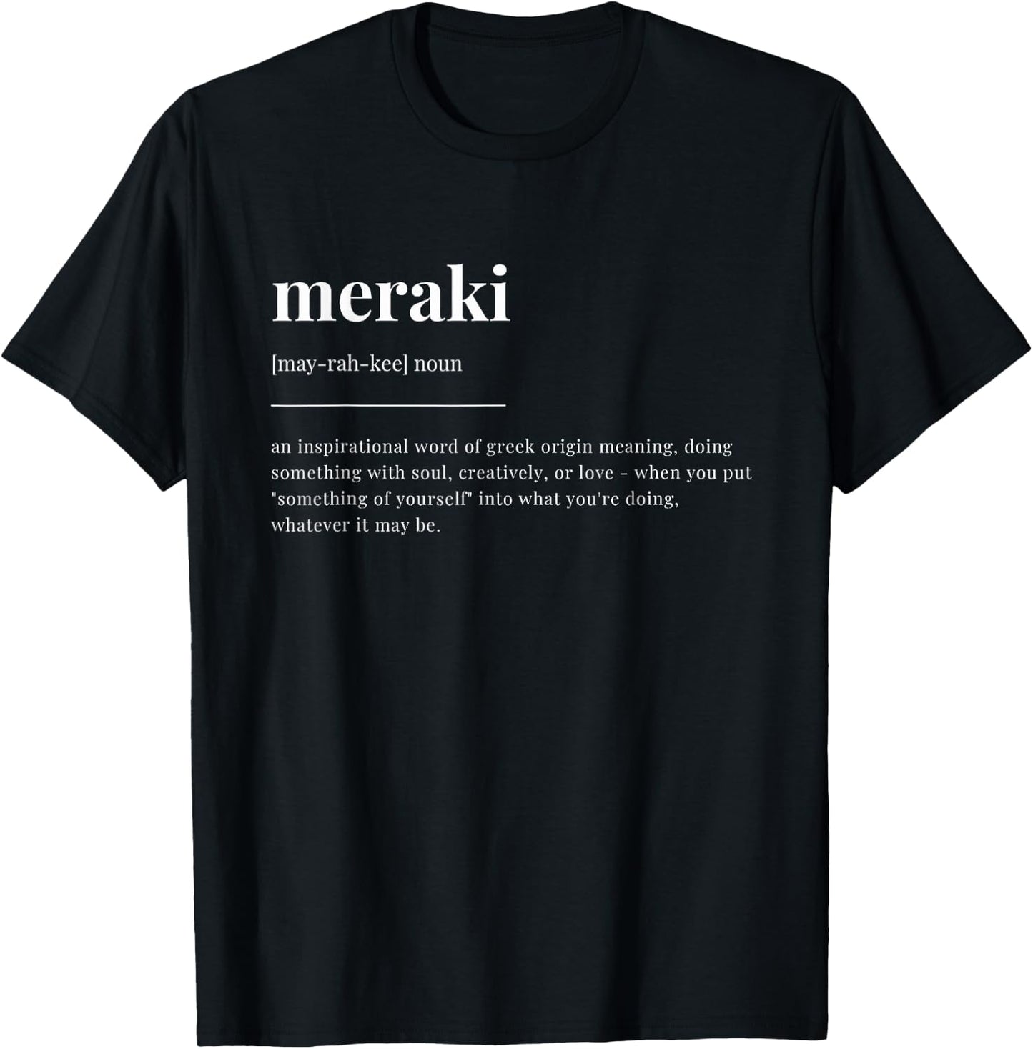 meraki Definition Wörterbuch-Design T-Shirt - T-Shirt | Black