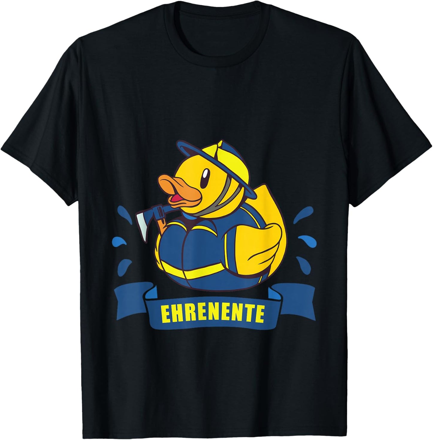 Quietscheente auf Arbeit Lustige Sprüche Blaulicht Ehrenente THW Nachwuchs im Einsatz Technisches Hilfswerk T-Shirt - T-Shirt | Black