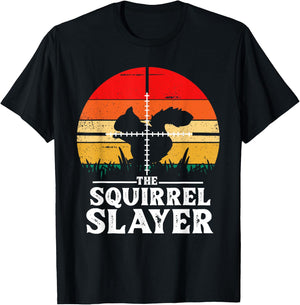 Funny Squirrel Hunting Slayer Shoot Squirrels Hunter Gifts T-Shirt - T-Shirt | Black