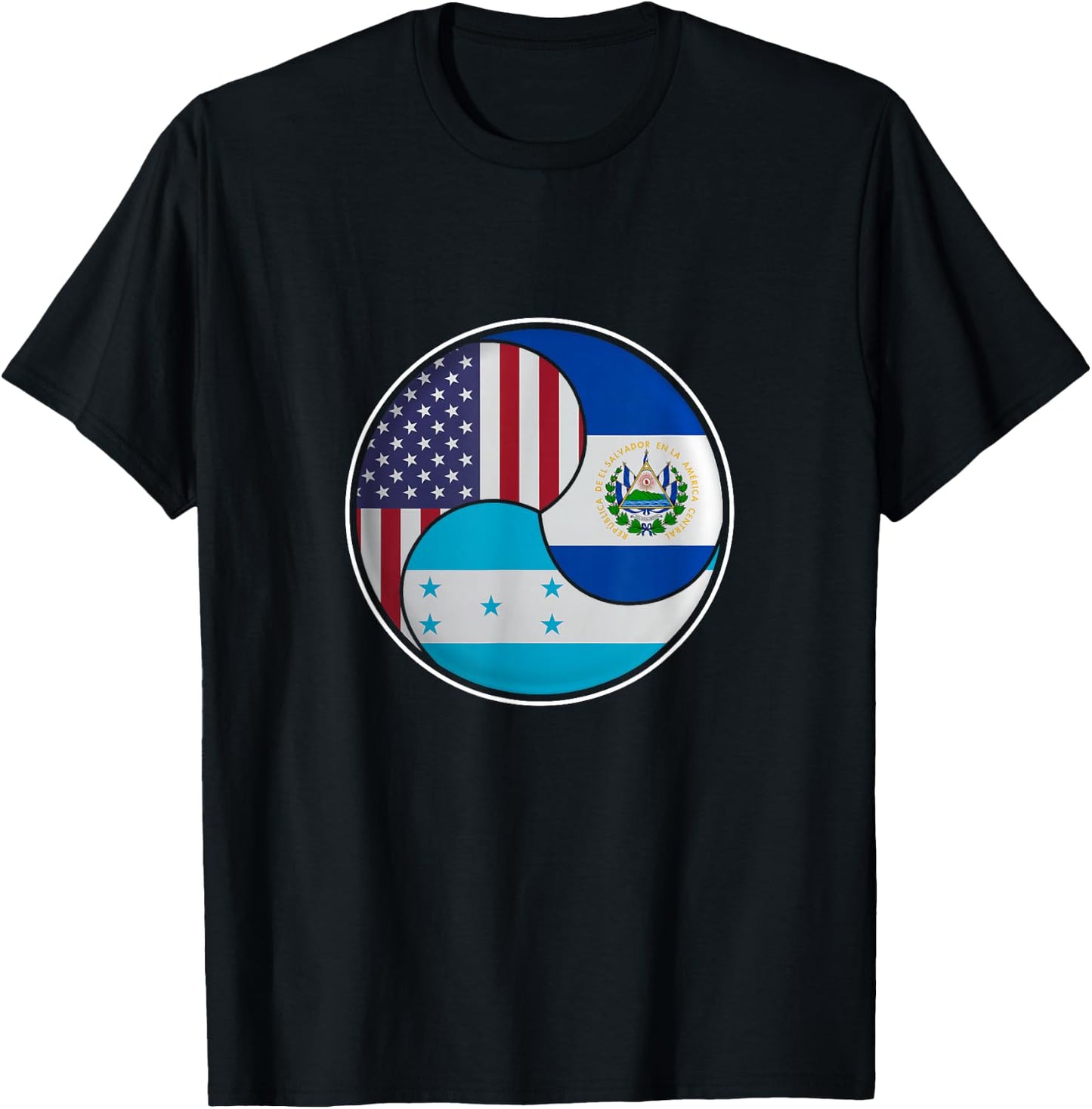 Multiculti heritage. El Salvador, Honduras and the USA T-Shirt - T-Shirt | Black