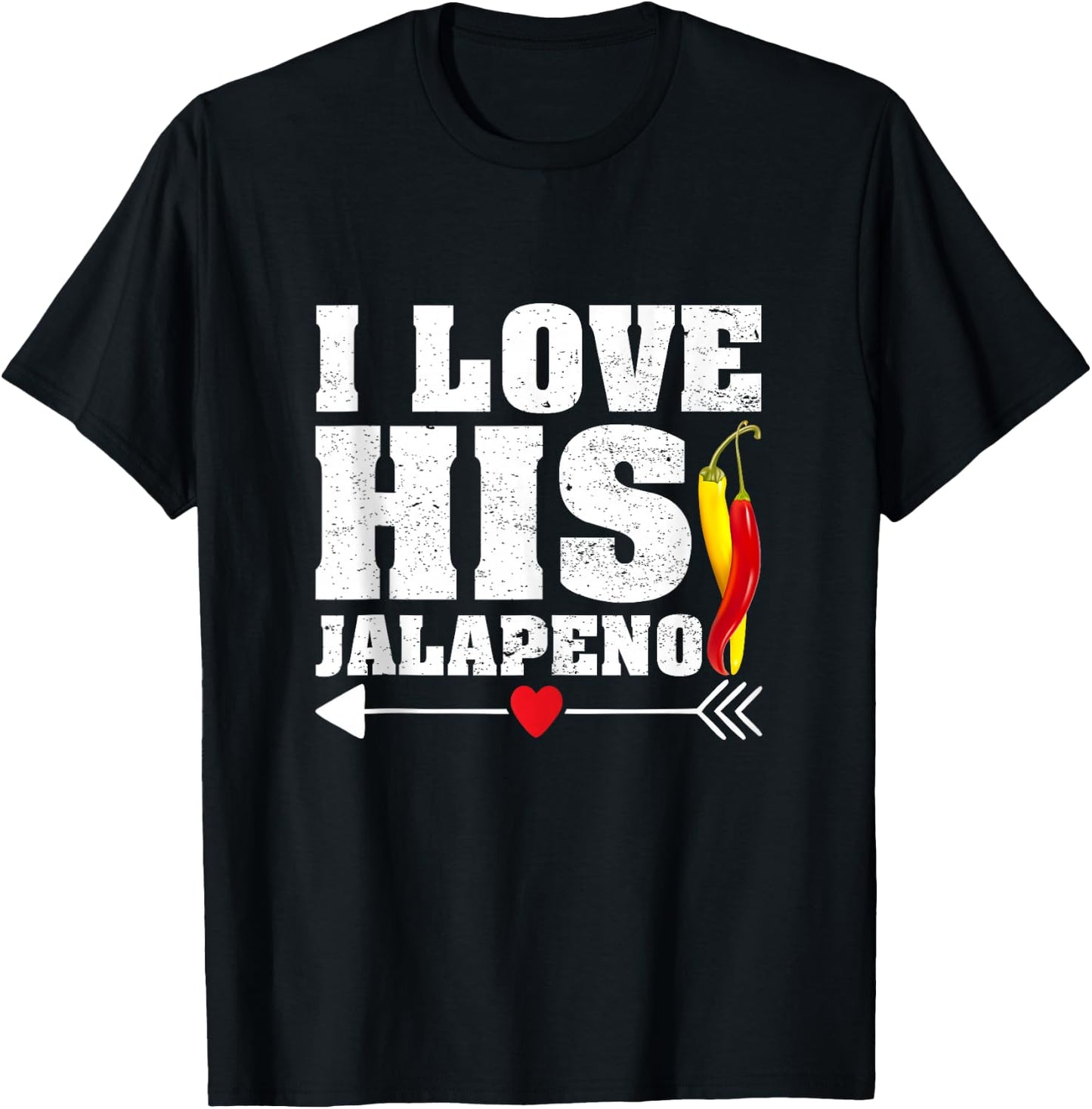 I Love His Jalapeno Matching Couples Cinco De Mayo Fiesta T-Shirt - T-Shirt | Black