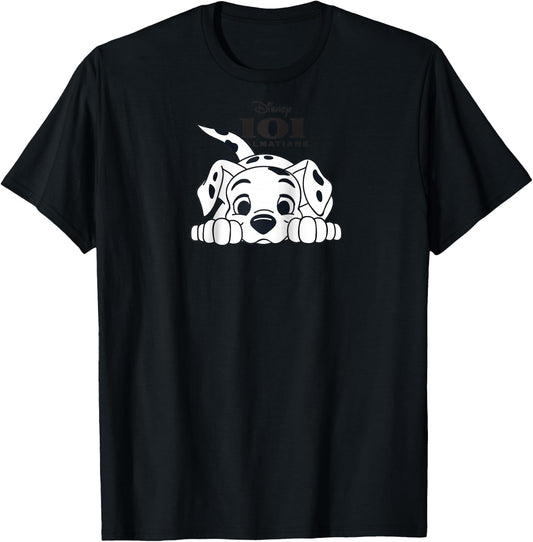 Disney 101 Dalmatians Playful Position Puppy Logo V2 Raglan Baseball T-Shirt - T-Shirt | Black