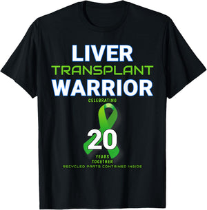Liver Transplant Anniversary Twenty 20 Year Warrior Survivor T-Shirt - T-Shirt | Black