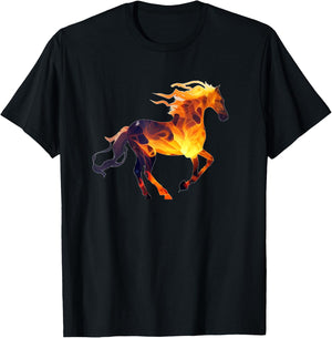 Funny Fire Horse for Burning Horse Love T-Shirt - T-Shirt | Black
