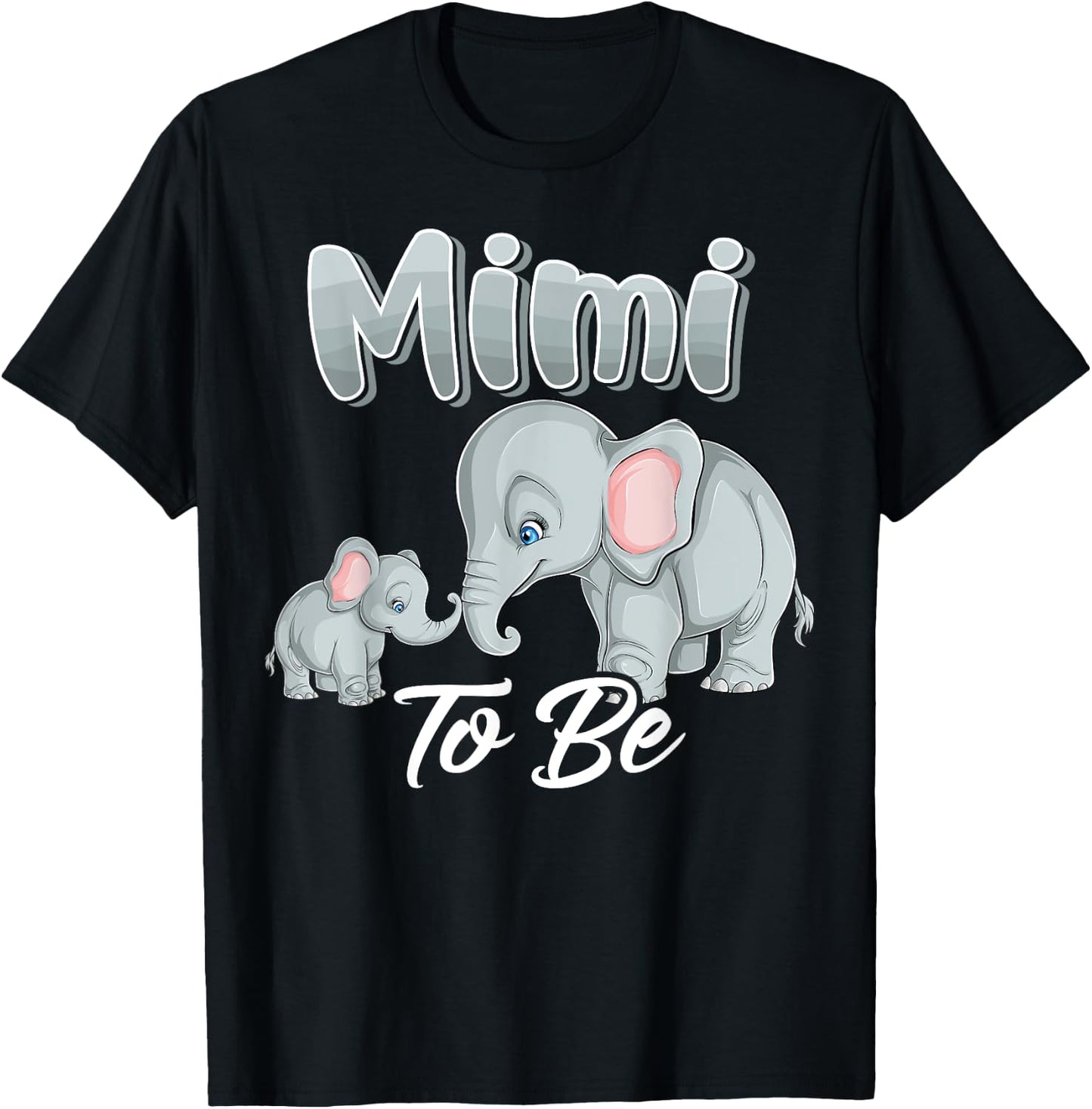 Soon Mimi To Be Elephants For Baby Shower Gender Reveal Gigi T-Shirt - T-Shirt | Black