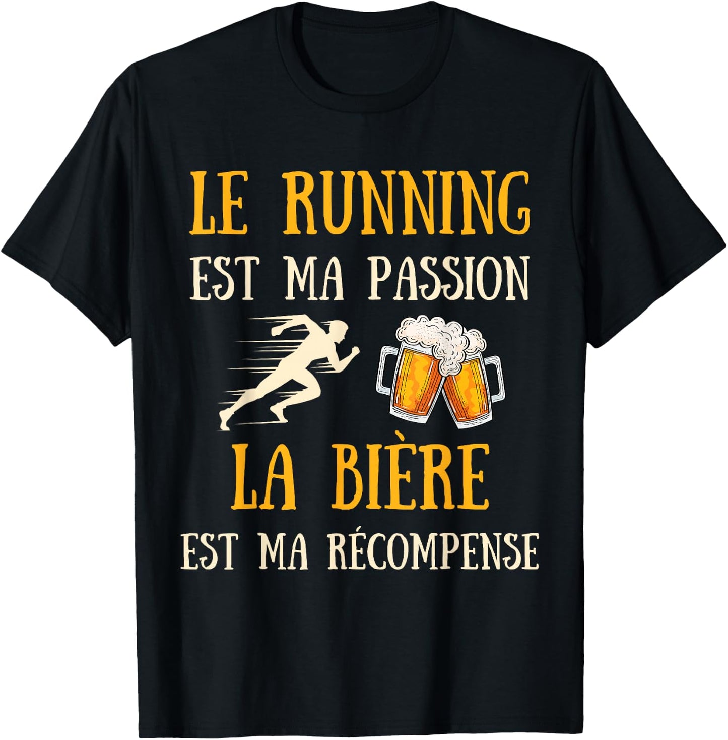 Running Beer Man Humour Running Gift Vintage , Black, S T-Shirt - T-Shirt | Black