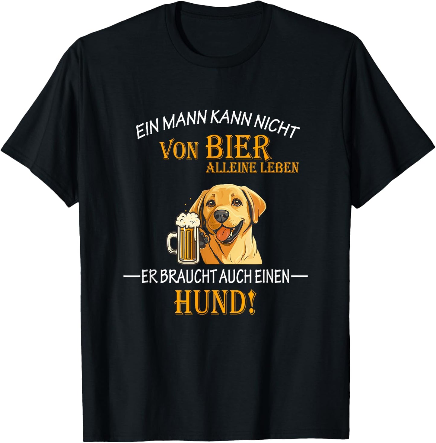 Beer and Cool Dogs Funny Saying Papa Labrador Dog T-Shirt - T-Shirt | Black