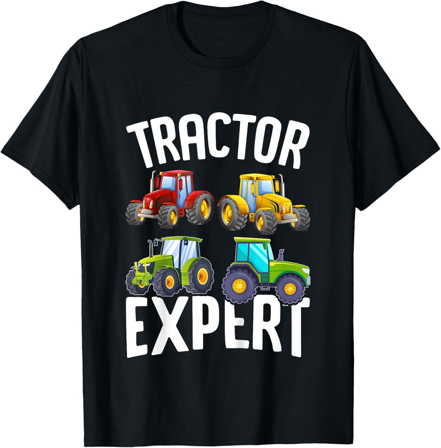 Kids Tractor Expert Funny Boys Tractors Toddler T-Shirt - T-Shirt | Black