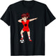 Dabbing Soccer Girl Albania Jersey Albanian Football Lovers T-Shirt - T-Shirt | Black