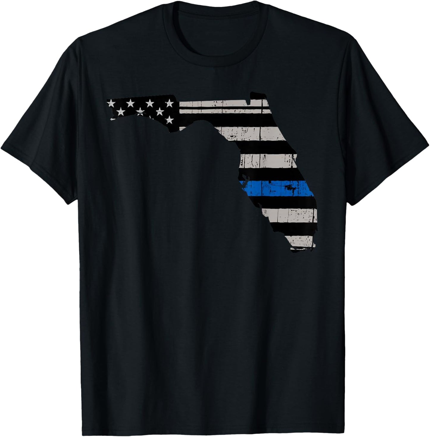 Support Law Enforcement Florida Police Officers Blue T-Shirt - T-Shirt | Black