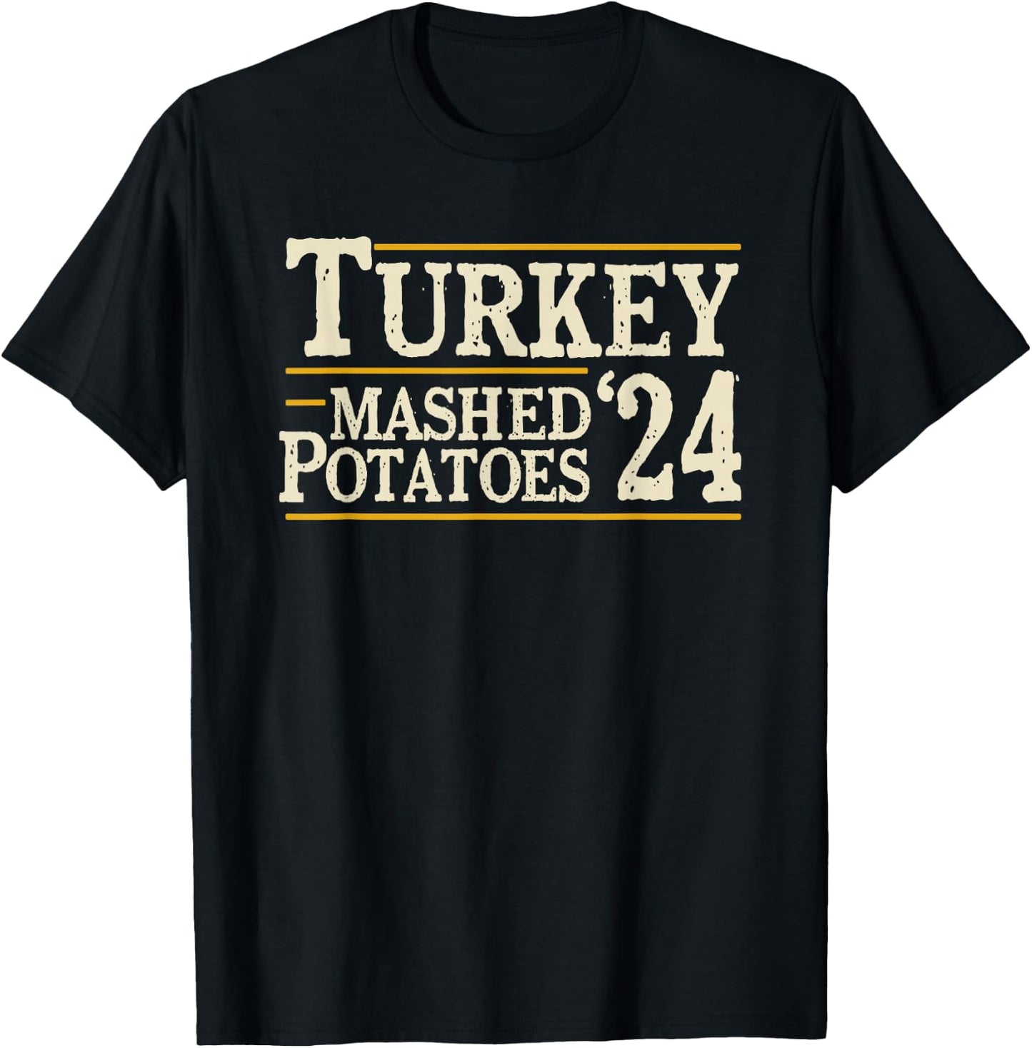 Vegetee Turkey and Mashed Potatoes 2024 Adults T-Shirt - T-Shirt | Black
