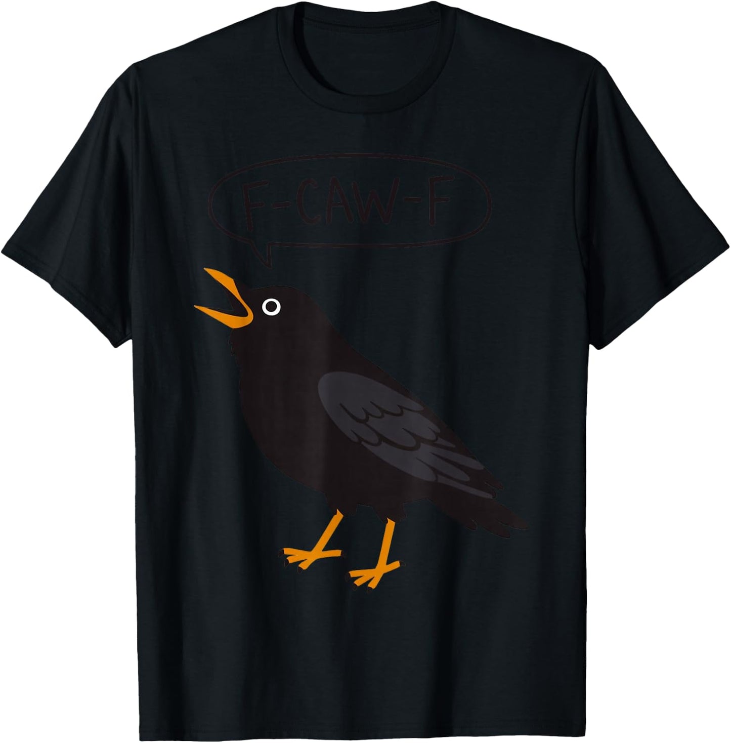 F-Caw-F Black Crow Silhouette Funny Bird Adult Humor T-Shirt - T-Shirt | Black