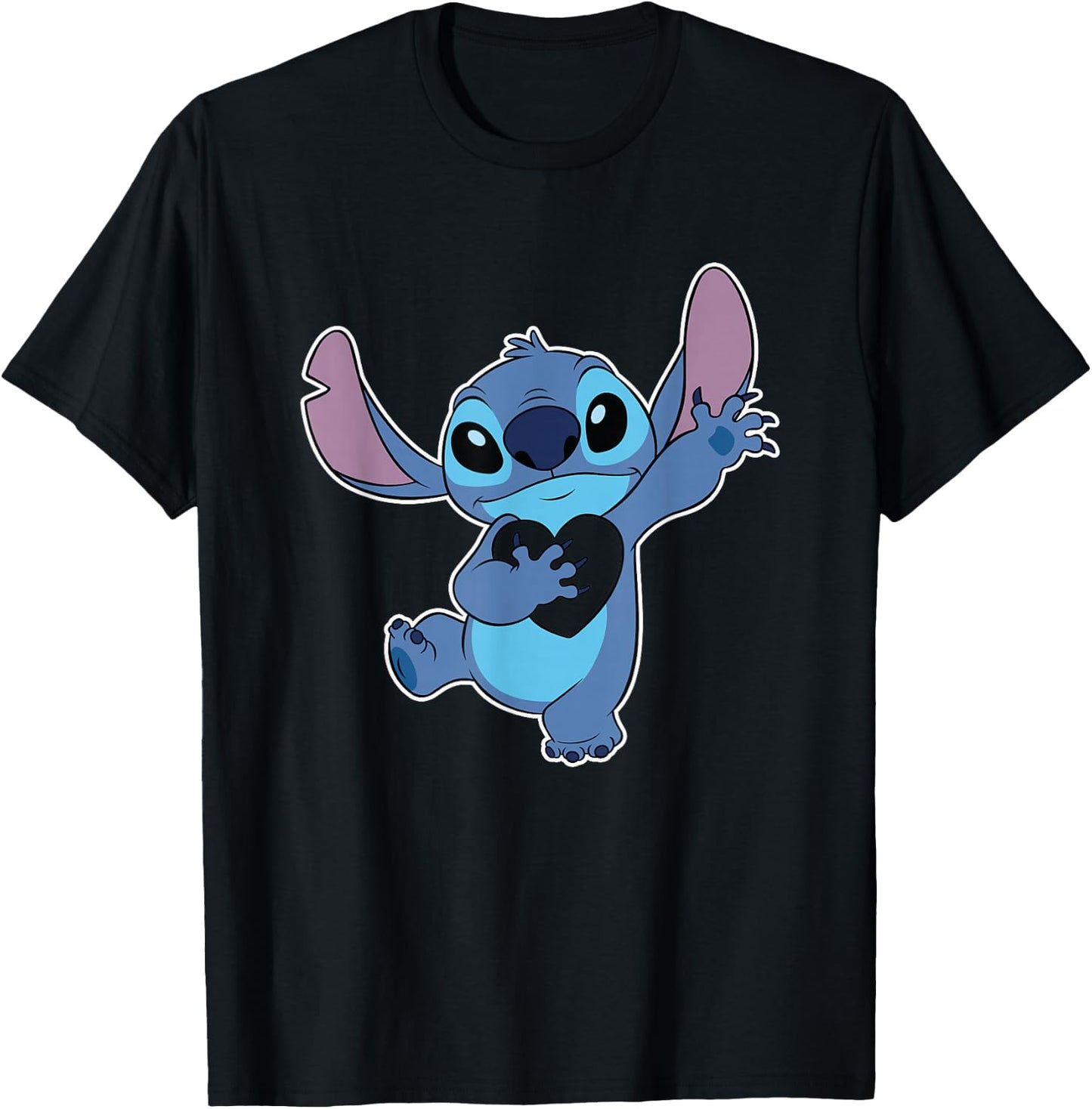 Disney Lilo & Stitch Valentine's Day Heart Belongs to Stitch T-Shirt - T-Shirt | Black