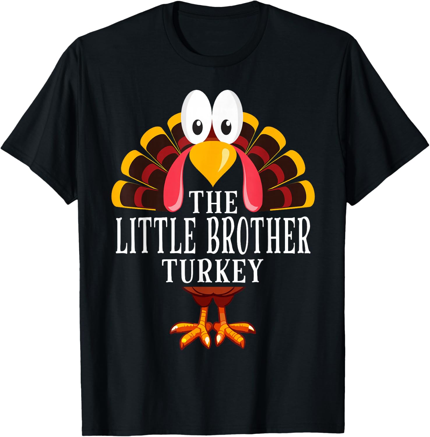 Thanksgiving The Little Brother Turkey Matching T-Shirt - T-Shirt | Black