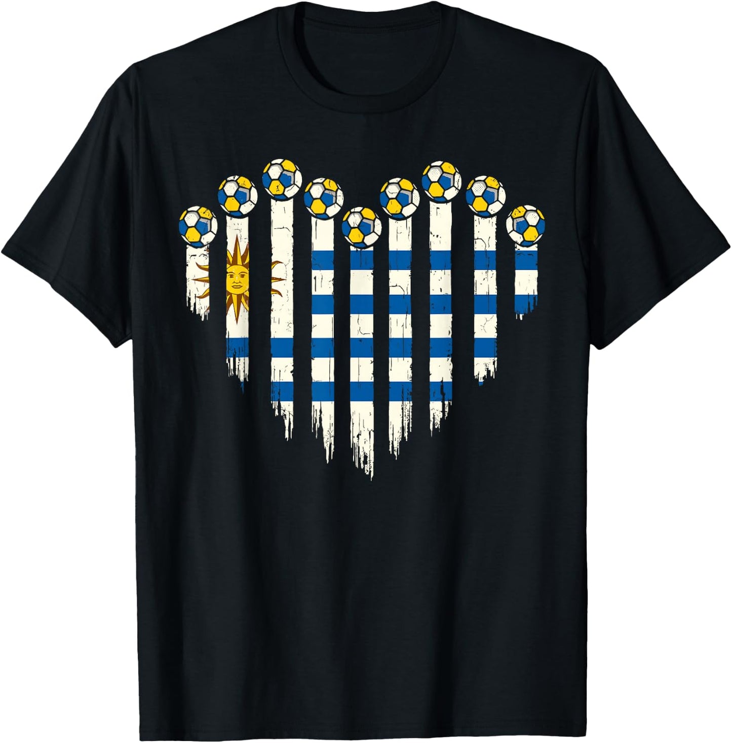 Uruguayn Flag Novelty Uruguay T-Shirt - T-Shirt | Black