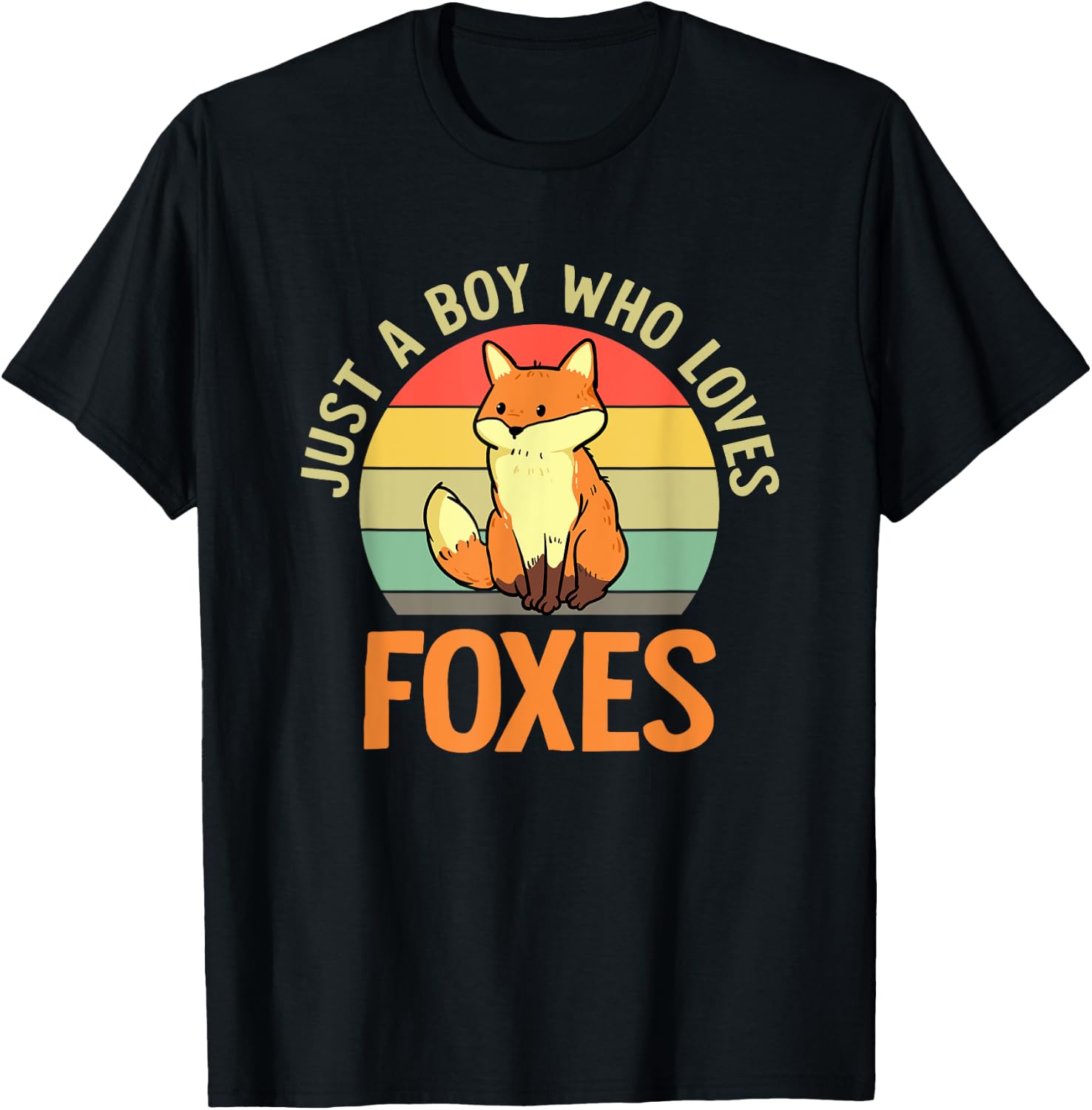 Retro Just A Boy Who Loves Foxes Boys Toddler Fox Lover T-Shirt - T-Shirt | Black