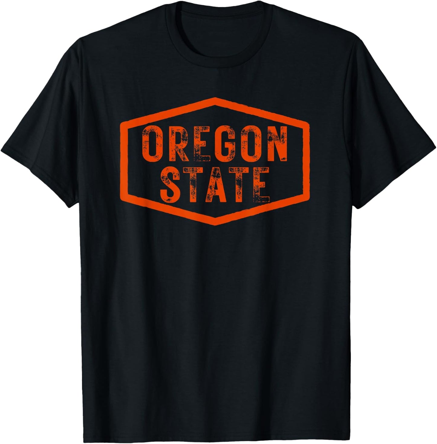 Oregon State Distressed Beaver State T-Shirt - T-Shirt | Black