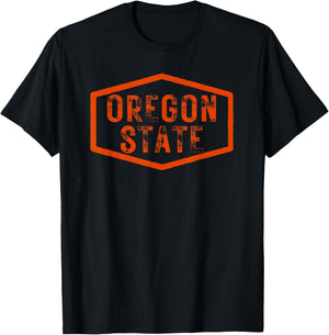 Oregon State Distressed Beaver State T-Shirt - T-Shirt | Black