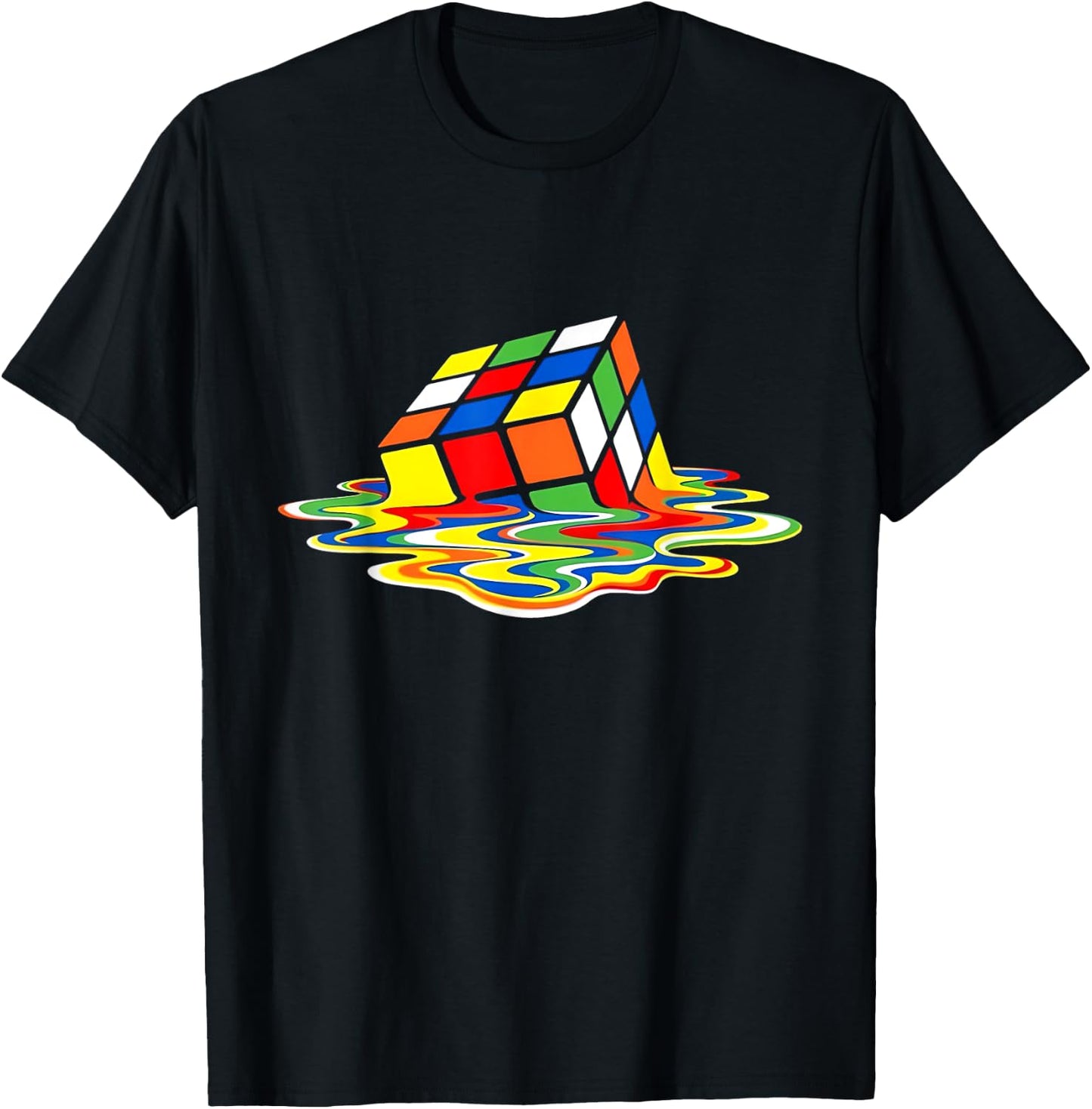 Melting Rubik's Cube , black T-Shirt - T-Shirt | Black
