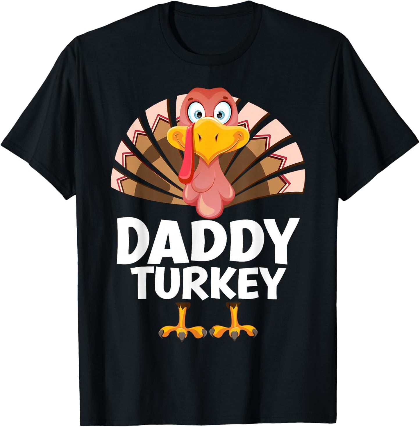 Thanksgiving Daddy Turkey Matching Pajama T-Shirt - T-Shirt | Black
