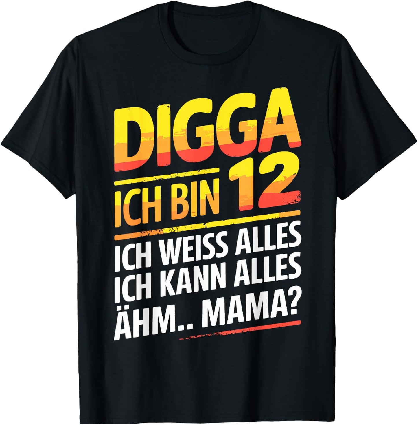 12th Birthday Boy Girl 12 Years 2013 Funny Gift , black T-Shirt - T-Shirt | Black