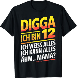 12th Birthday Boy Girl 12 Years 2013 Funny Gift , black T-Shirt - T-Shirt | Black