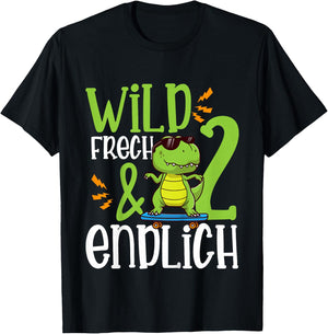 Children's Wild Frech & Finally 2 Second Birthday, black T-Shirt - T-Shirt | Black