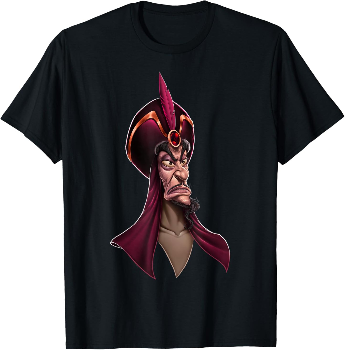 Disney Aladdin Jafar Up Close Portrait Graphic , Black, S T-Shirt - T-Shirt | Black
