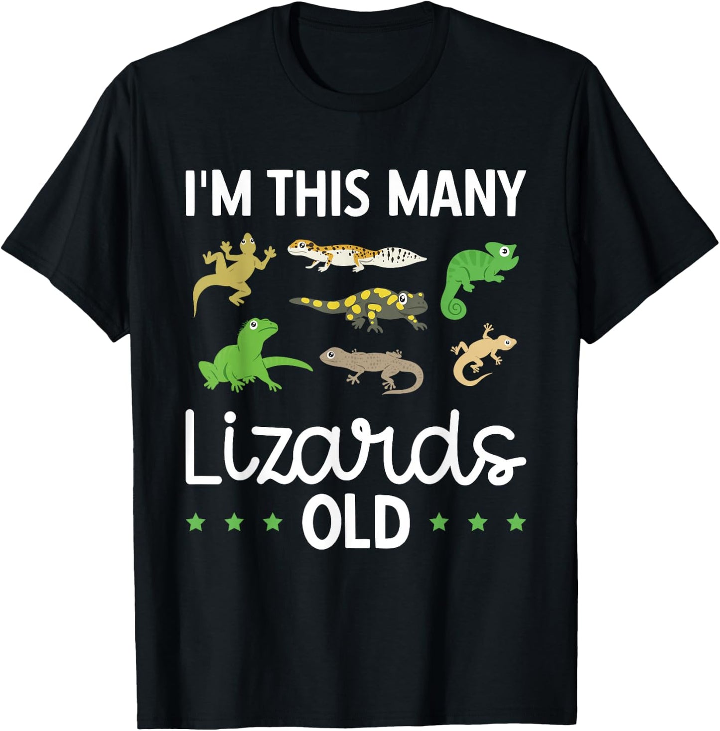 Children's Reptile Lizard Birthday T-Shirt - T-Shirt | Black