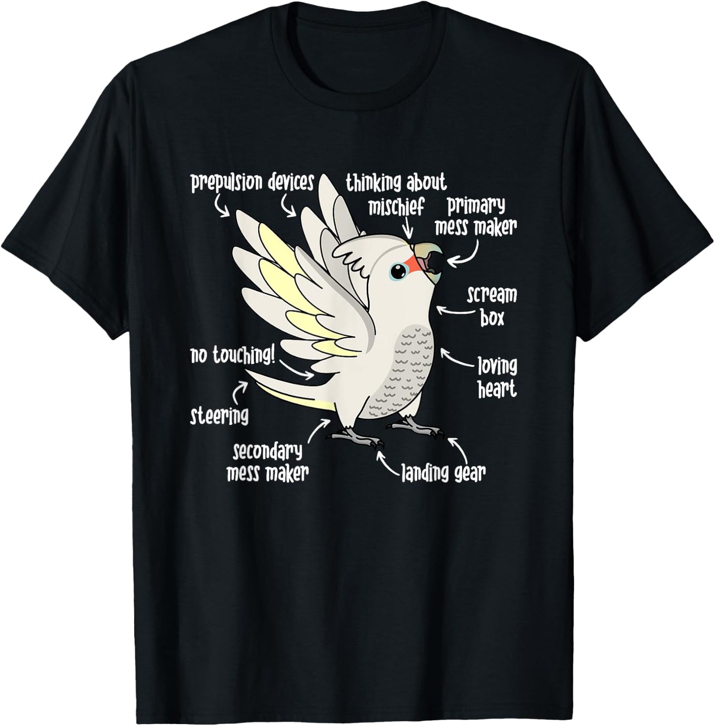 Parrot Anatomy I Goffins Cockatoo T-Shirt - T-Shirt | Black