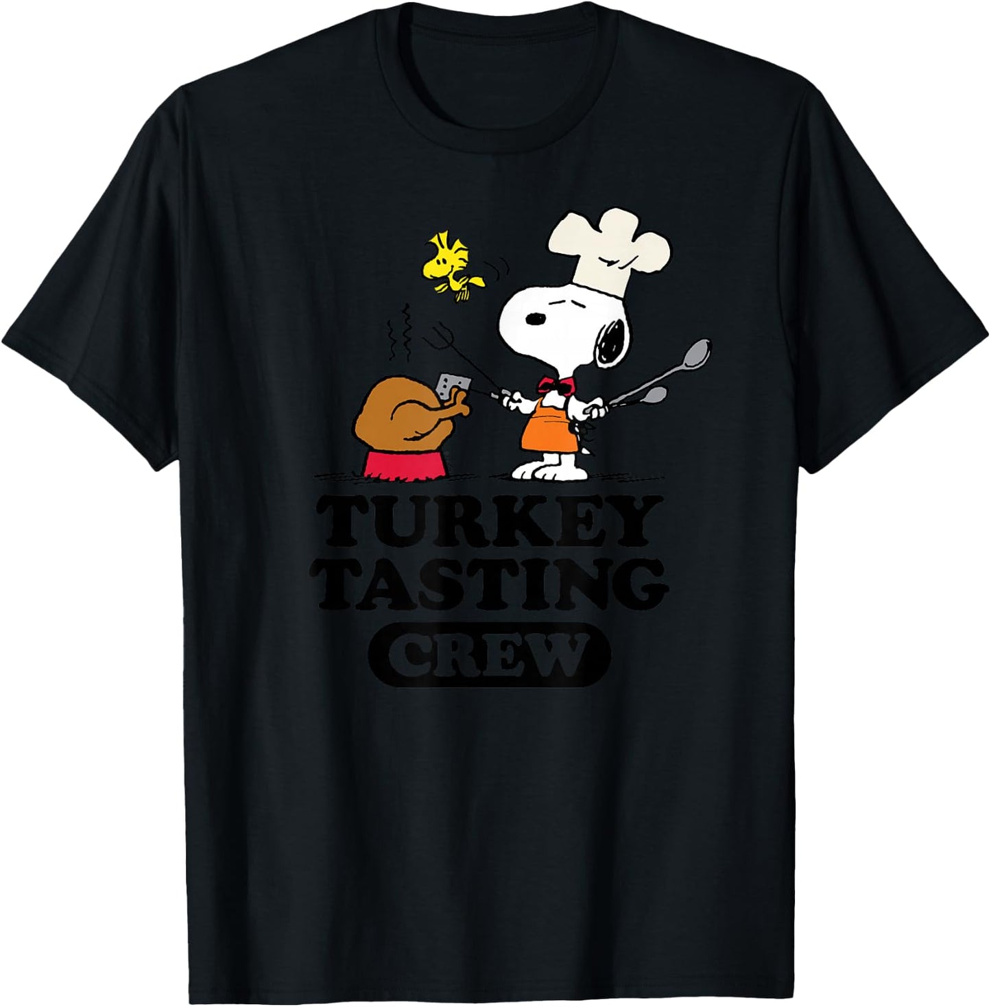 Peanuts - Turkey Tasting Crew T-Shirt - T-Shirt | Black
