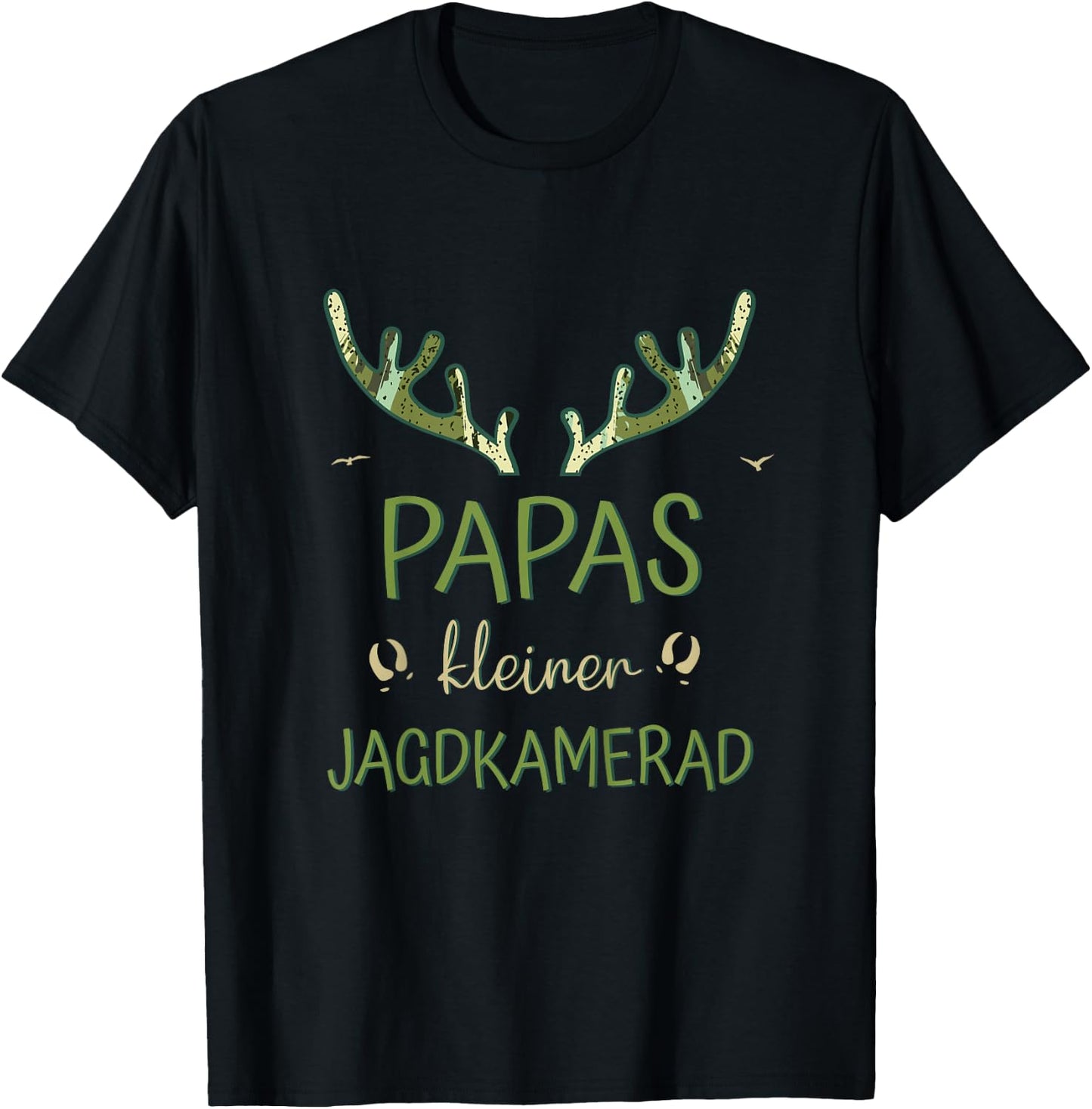 Children's with German Text Hunter Son - Papas Little Hunting Comad T-Shirt - T-Shirt | Black
