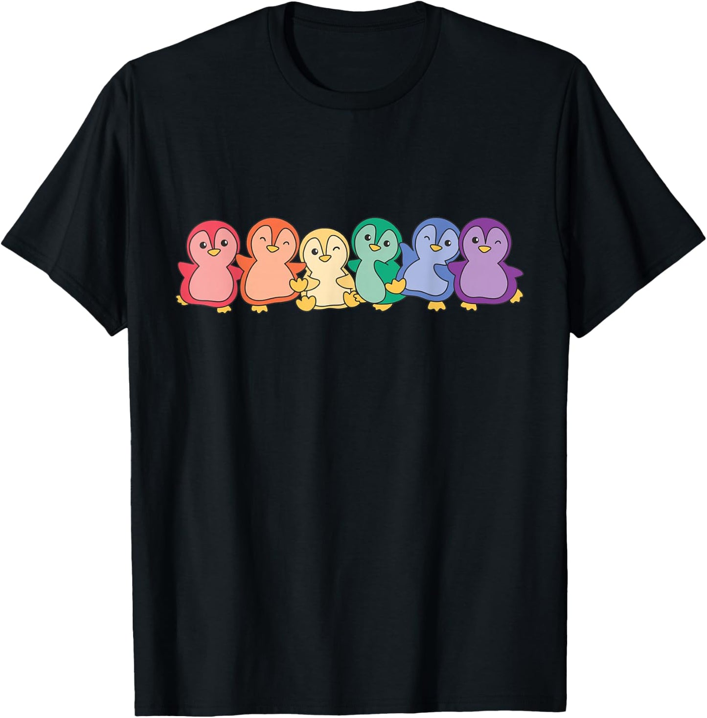 Rainbow Flag Pride Month Lgbtq Rainbow Penguin T-Shirt - T-Shirt | Black