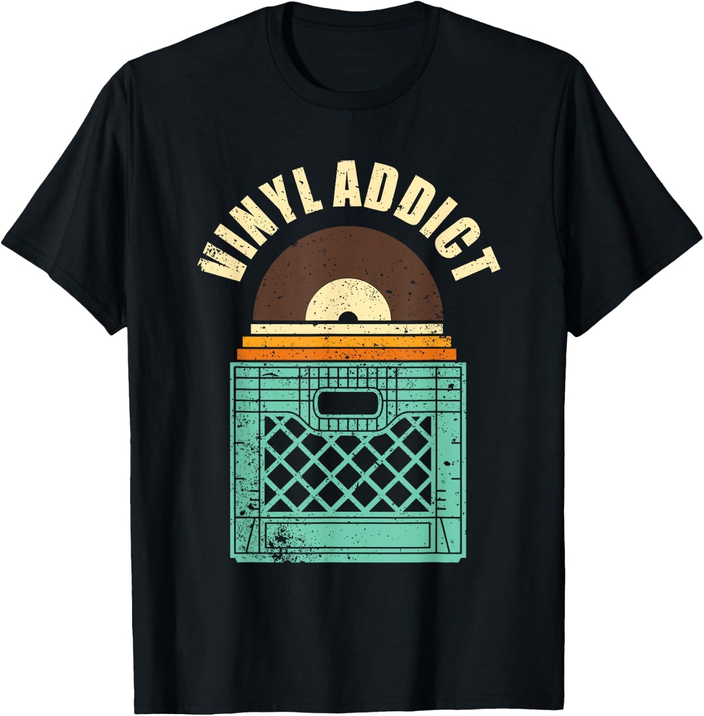 Cute Record Art Women Spindle Music Vinyl Lovers T-Shirt - T-Shirt | Black