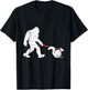 Cool Big Foot and Squirrel Lover Gifts Bigfoot Walking Squirrel Funny Sasquatch Fan -Adults Black Small Classic Fit Short Sleeve Cotton 60% Polyester 40% T-Shirt - T-Shirt | Black